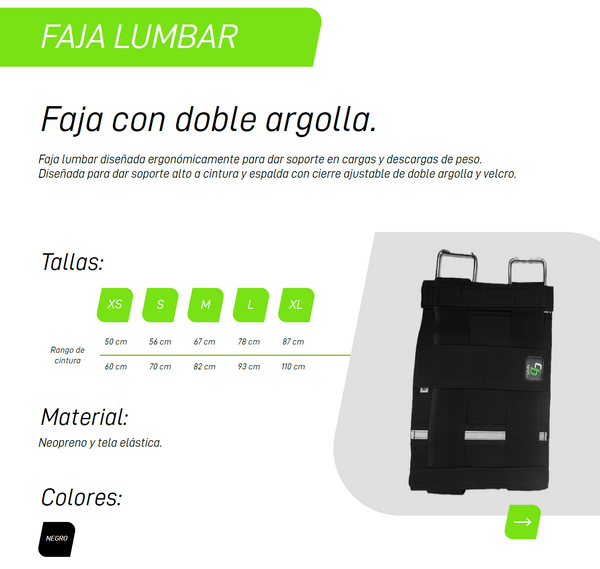 Faja Lumbar Doble Argolla