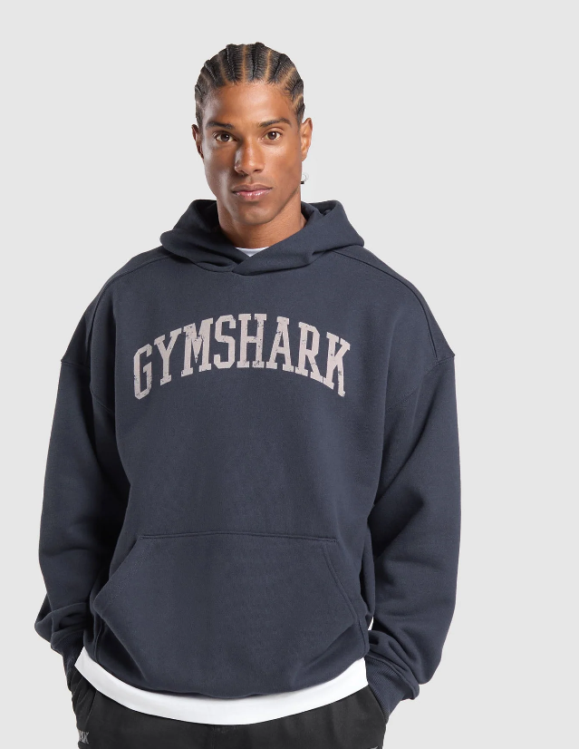 Gymshark Sudadera Negra Collegiate Hoodie - Azul marino