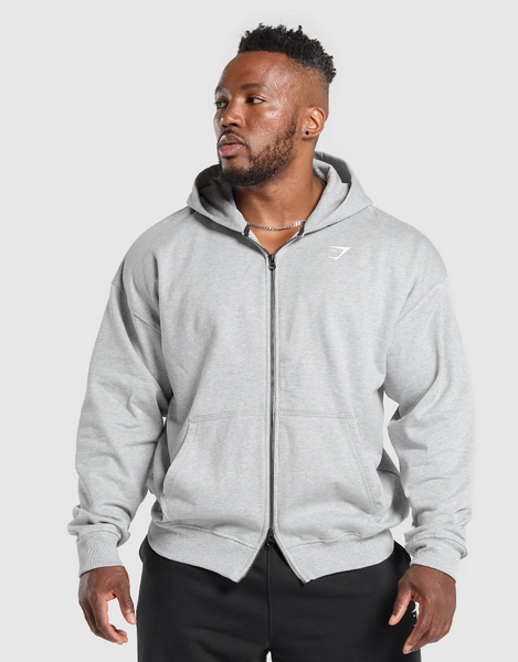 Gymshark Sudadera gris Power Zip Up Hoodie