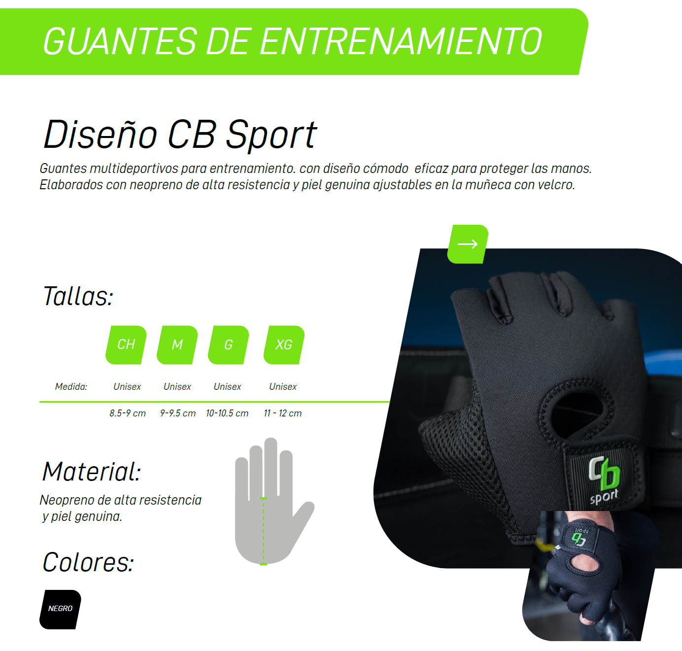 Guantes de Piel y Neopreno CB SPORT