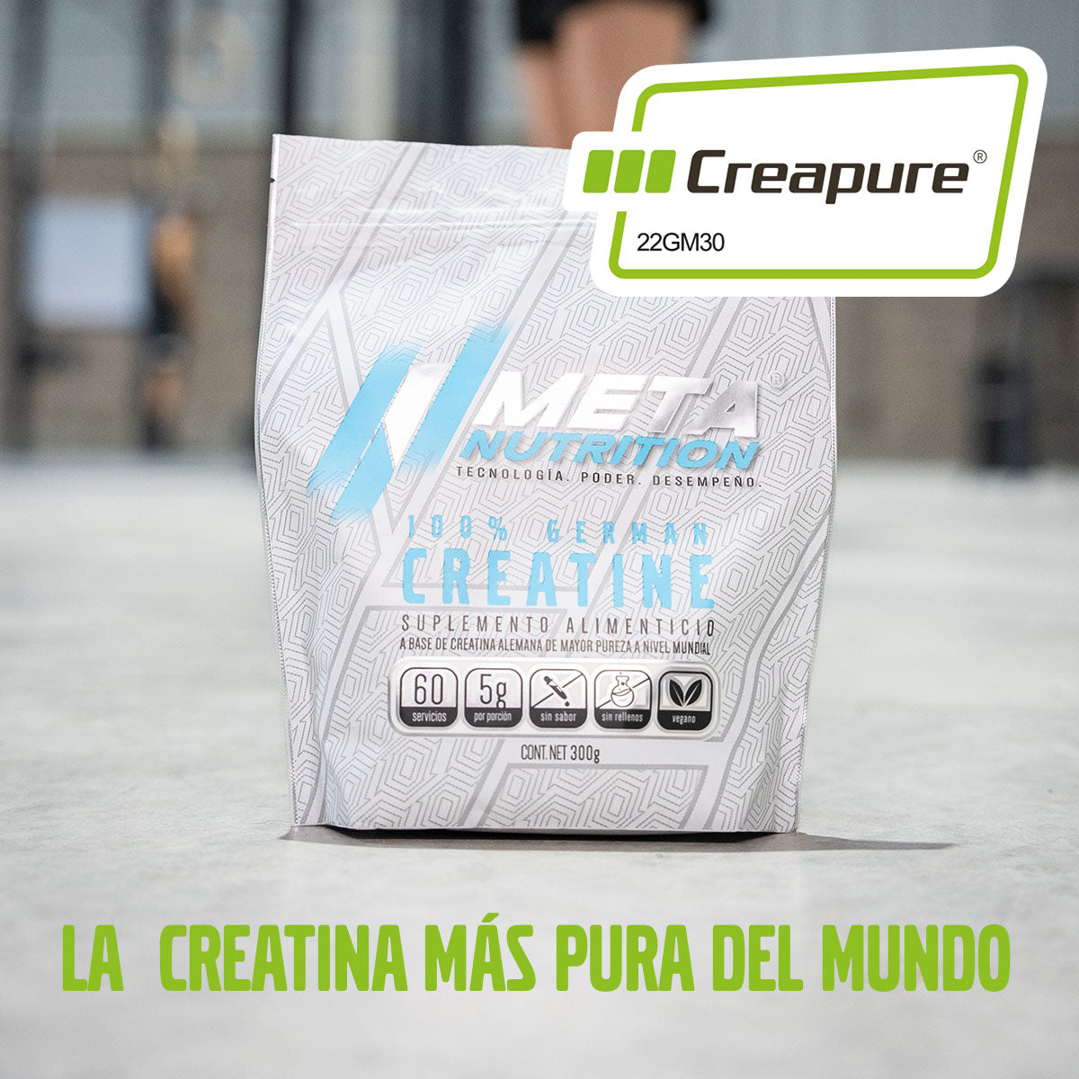 100% German Creatine (Creapure®), Meta Nutrition,  60 servicios