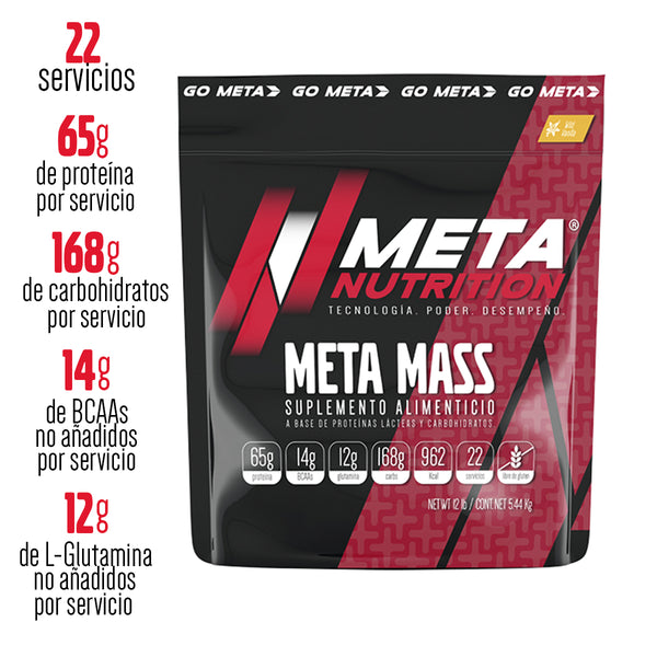 Meta Mass 12 lb, Alto en Proteína