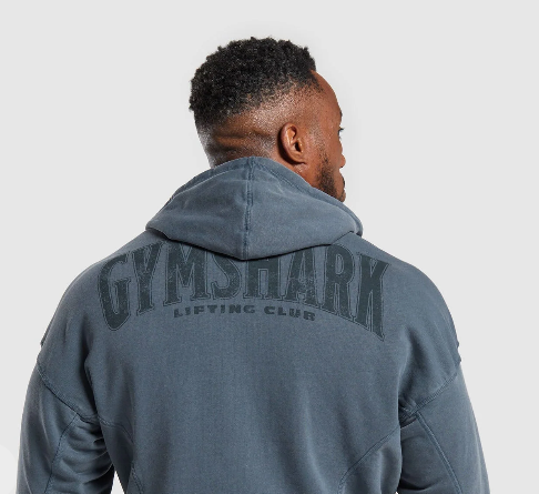 Gymshark Sudadera  azul desgastada Heritage Washed Hoodie