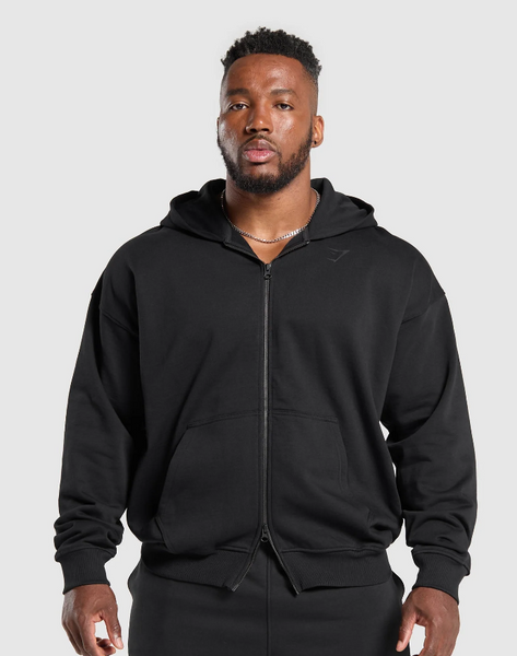 Gymshark Sudadera Negra Power Zip Up Hoodie