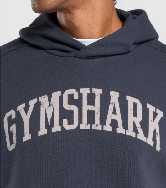 Gymshark Sudadera Negra Collegiate Hoodie - Azul marino