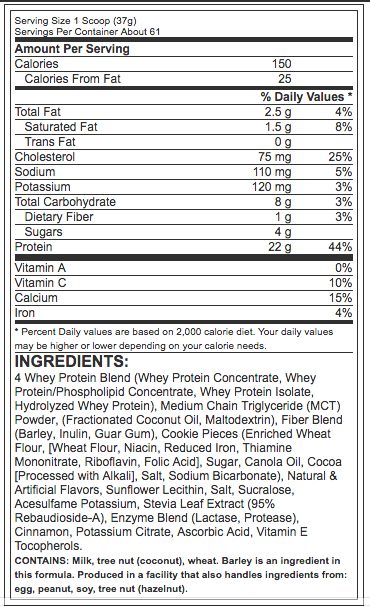 Tabla Nutrimental Mutant Whey Mutant Proteina Whey