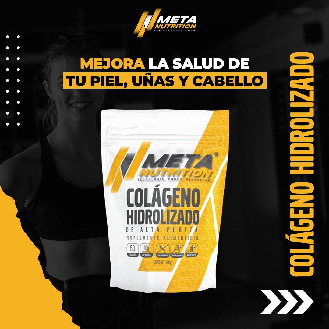 Colágeno Hidrolizado Puro Meta Nutrition. Grass Fed. 500g