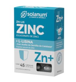 Zinc + Lisina Solanum 45 caps